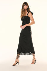 Karmine Lace Ruffled Sleeve Slip Dress
