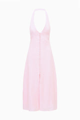 Lovis Linen Halter Maxi Dress - POTPOURRI PINK