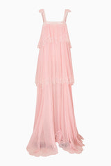 Maralee Silk Chiffon Maxi Dress - POTPOURRI PINK