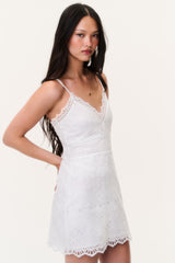 Peppy Eyelet Cotton Mini Dress
