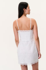 Peppy Eyelet Cotton Mini Dress