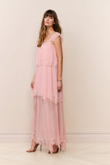 Maralee Silk Chiffon Maxi Dress - POTPOURRI PINK
