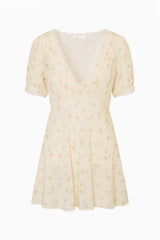 Yasmin Floral Lace-Trimmed Mini Dress