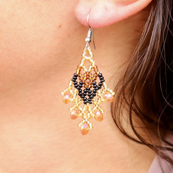 Beaded Earrings - Diamond
