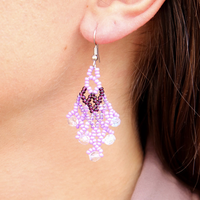 Beaded Earrings - Diamond