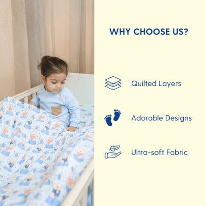 Happy Matty Bear Quilt Soft Quilted Fabric