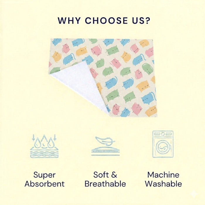 Super Soft & Machine Washable Cat Print Crib Sheet