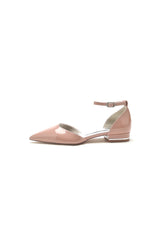 Black Low-Heeled Shoes with Metal Strap