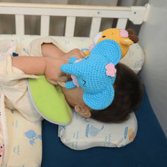 Close-Up of Happy Matty Elephant Crochet Rattle