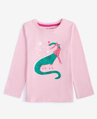Epic Threads Toddler Girls Cozy Dino Graphic Long-Sleeve T-Shirt- Mauve Dust