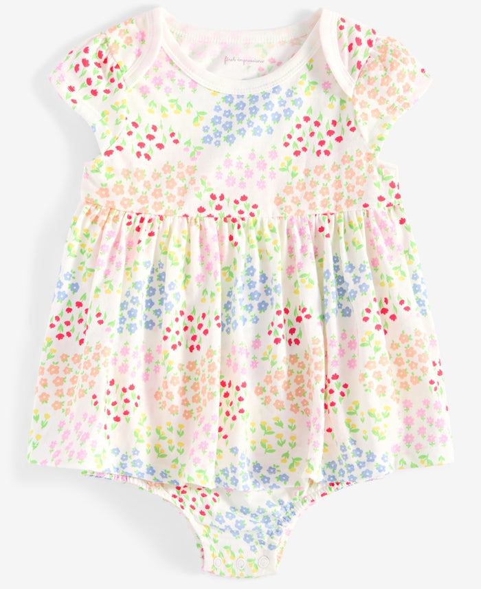 First Impressions Baby Girls Flower Garden Printed Skirted Sunsuit