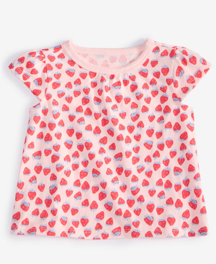 First Impressions Baby Girls Mix and Match Strawberry-Print T-Shirt