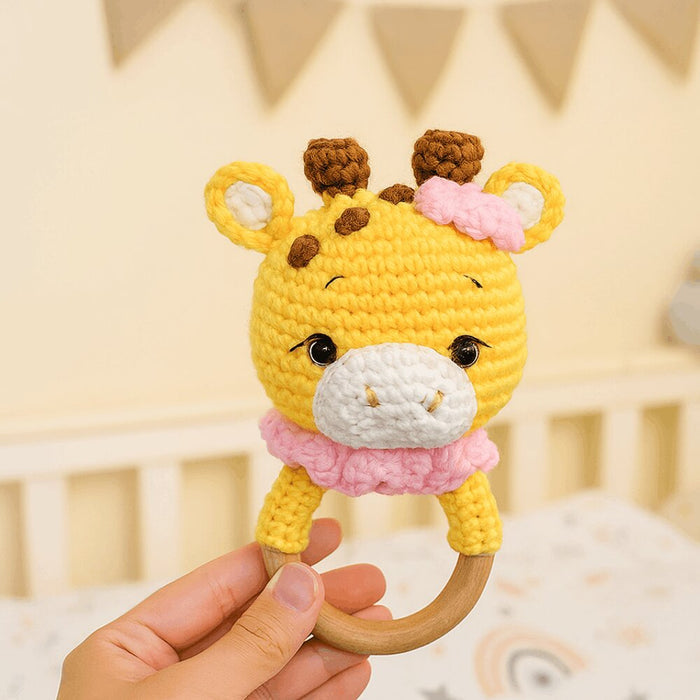 Happy Matty Handmade Giraffe Crochet Rattle for Babies