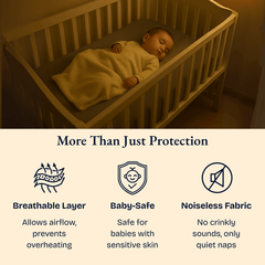 Grey Waterproof  Crib Mattress Protector Sheet