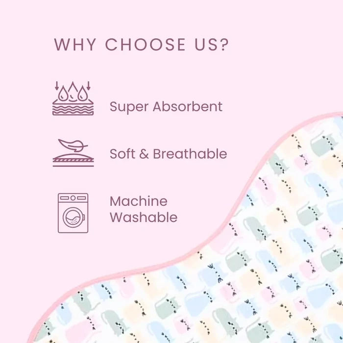 Happy Matty Baby Burp Sheet – Super Absorbent, Soft, Breathable and Machine Washable