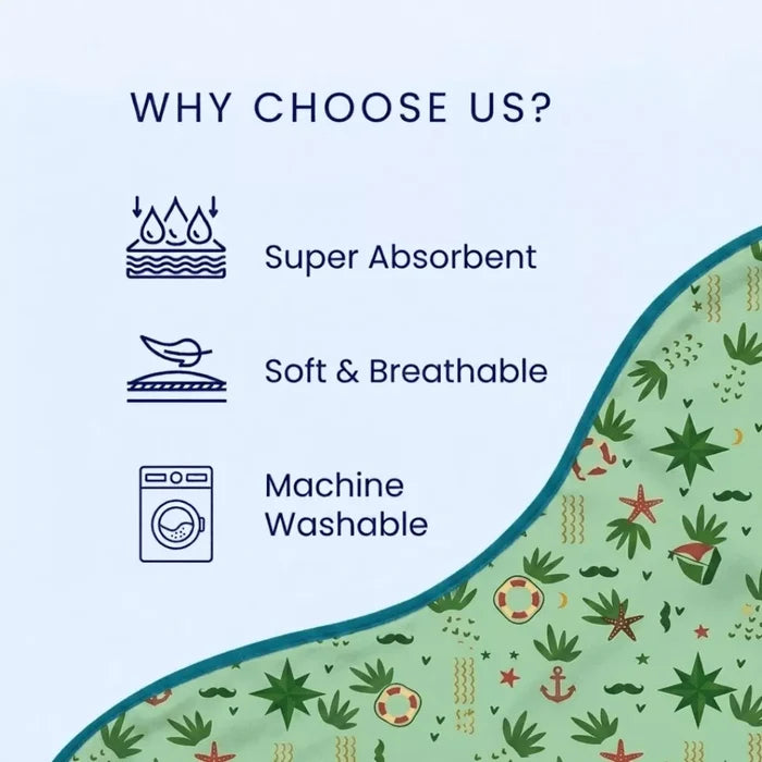 Soft, Absorbent and Machine Washable Waterproof Baby Burp for Everyday Feeding