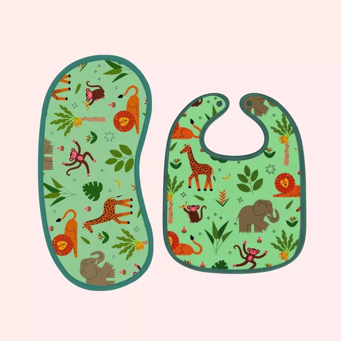 Happy Matty Nautical Print Bib & Burp Sheet Large Combo