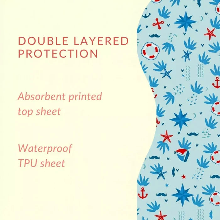 Happy Matty Double-Layer Waterproof Baby Bib with Absorbent Top Layer and TPU Protection