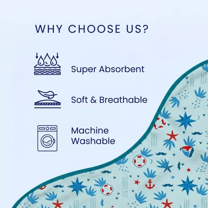Soft, Absorbent and Machine Washable Waterproof Baby Burp for Everyday Feeding