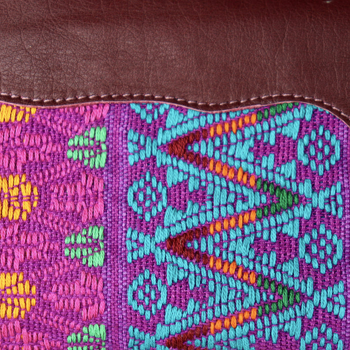 Leather Clutch - Huipil with two pockets