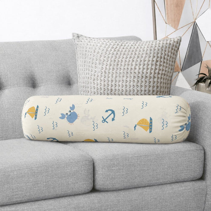 Happy Matty Nautical Print Cuddle Bolster Pillow