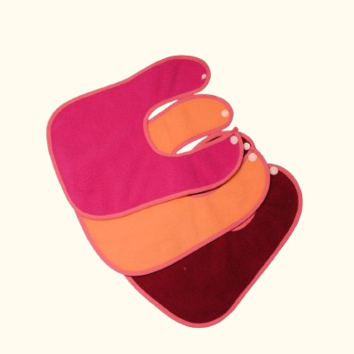 Peach + Yellow + Maroon - Absorbent Bibs (Pack of 3) | Medium