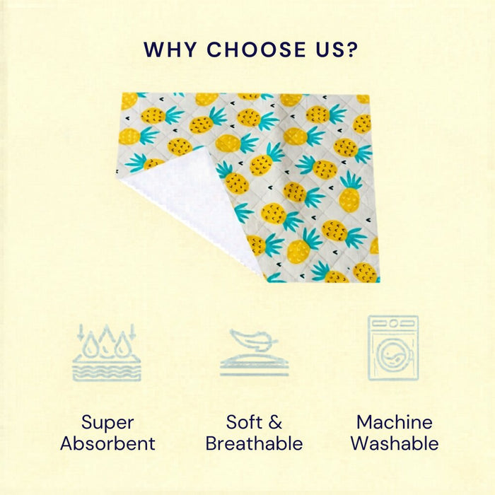 Super Absorbent and Machine Washable Pineapple Print Crib Sheet