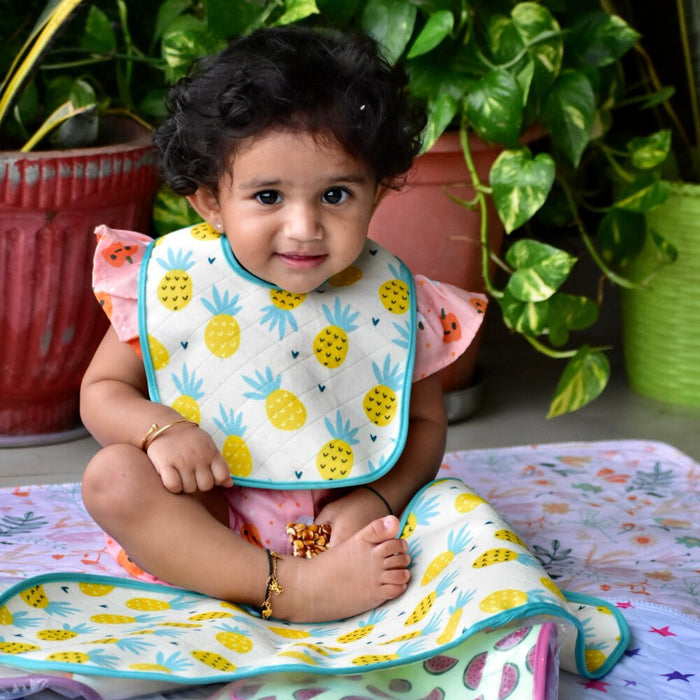Pineapple Print Baby Bibs Large