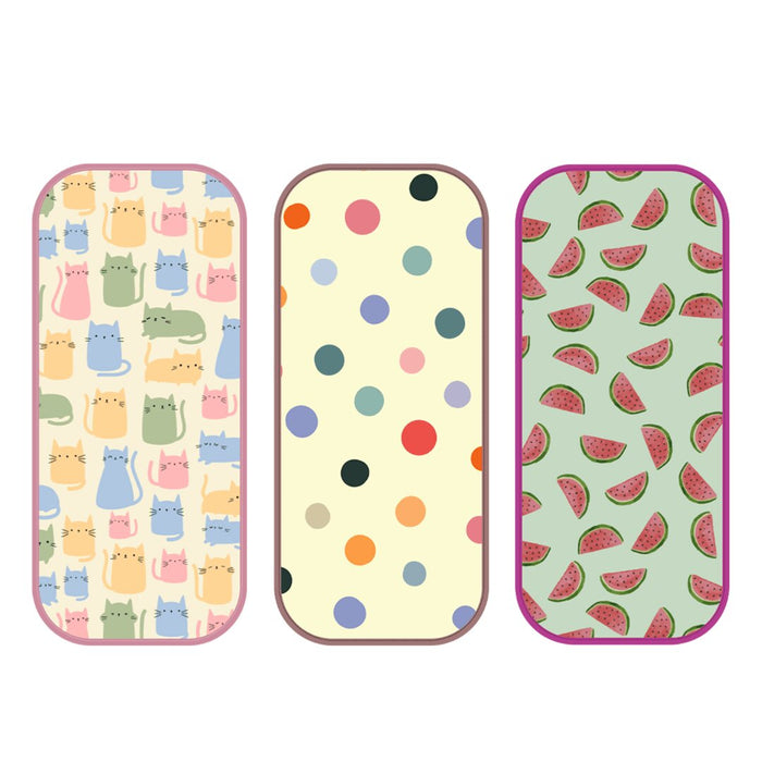 Polka Dot, Watermelon & Cat Print Burp Sheet Medium (Pack of 3)