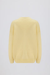 Ribbed Knit Oversized Jumper in Lemon