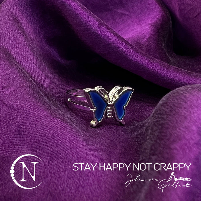 Ring ~ Stay Happy Not Crappy by Johnnie Guilbert