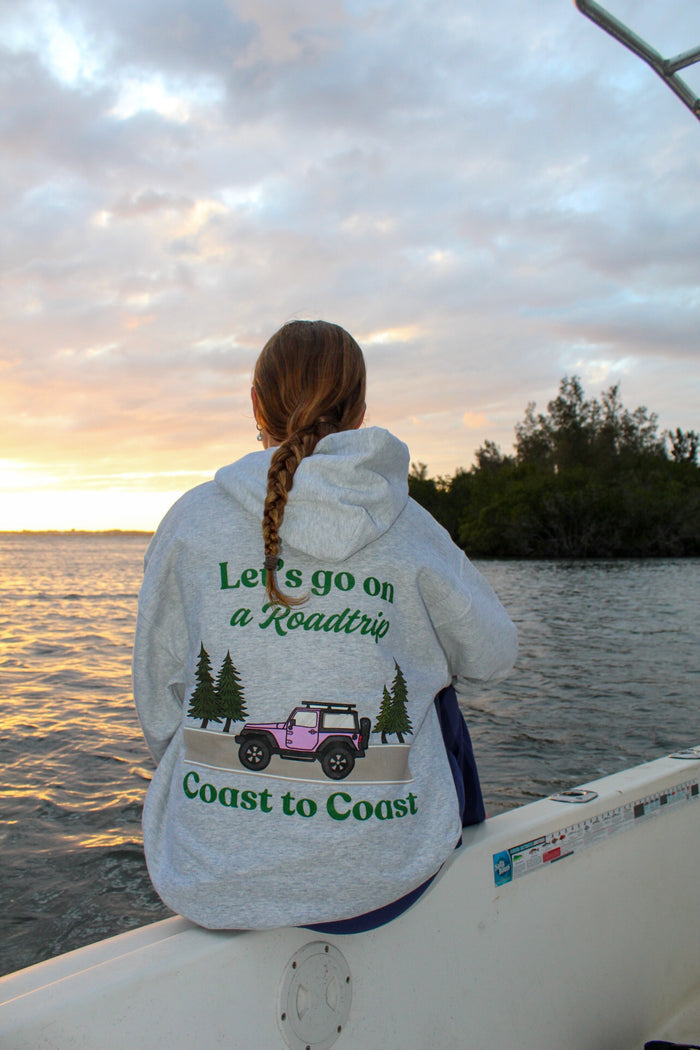 Roadtrip Jeep Hoodie - "Let's Go On a Roadtrip Coast to Coast" Hoodie