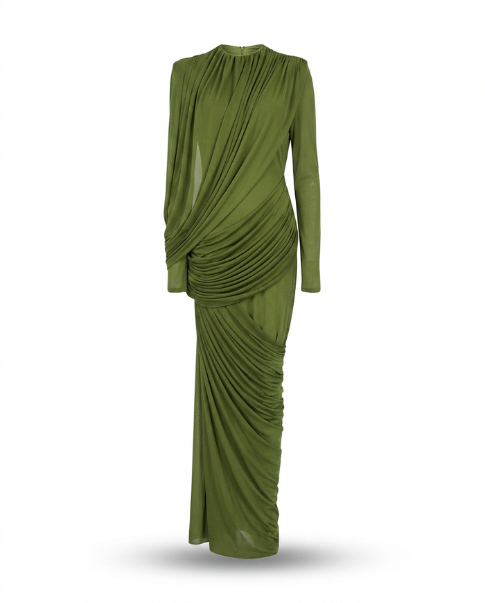 The Joanna Asymmetric Draped Maxi Gown