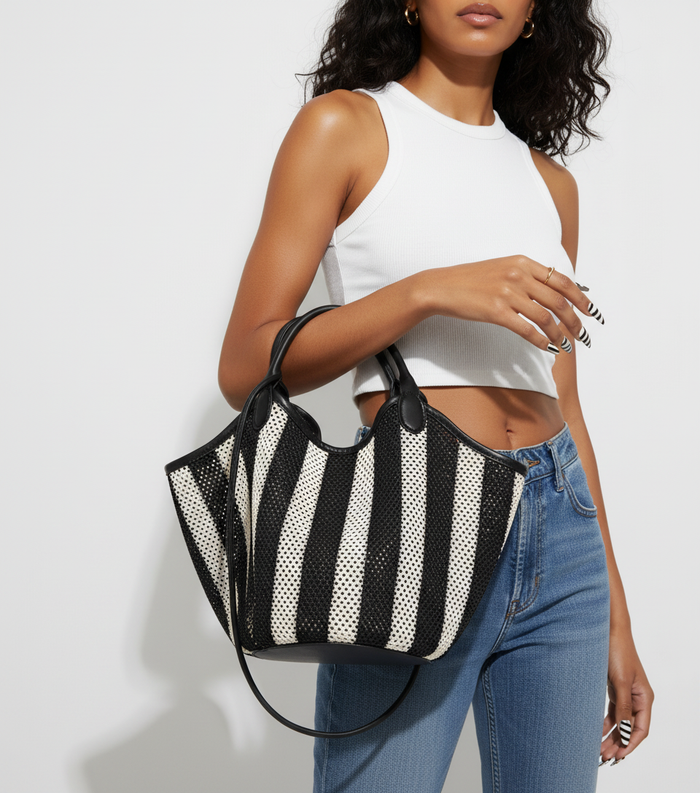 The Proverbs 31 Woman Woven Chevron Tote