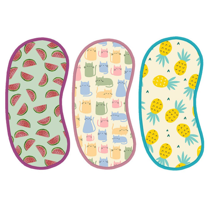 Watermelon, Pineapple & Cat Print Burp Sheets Large (Pack of 3)