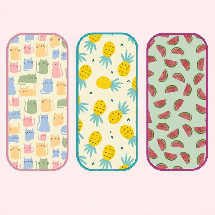 Watermelon, Pineapple & Cat Print Burp Sheets Medium (Pack of 3)