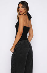 Hot Girl Halter Bustier Black