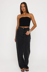 Kiara High Rise Barrel Leg Jeans Black Acid
