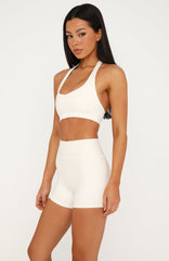 Keep Moving High Waisted Shorts Cream